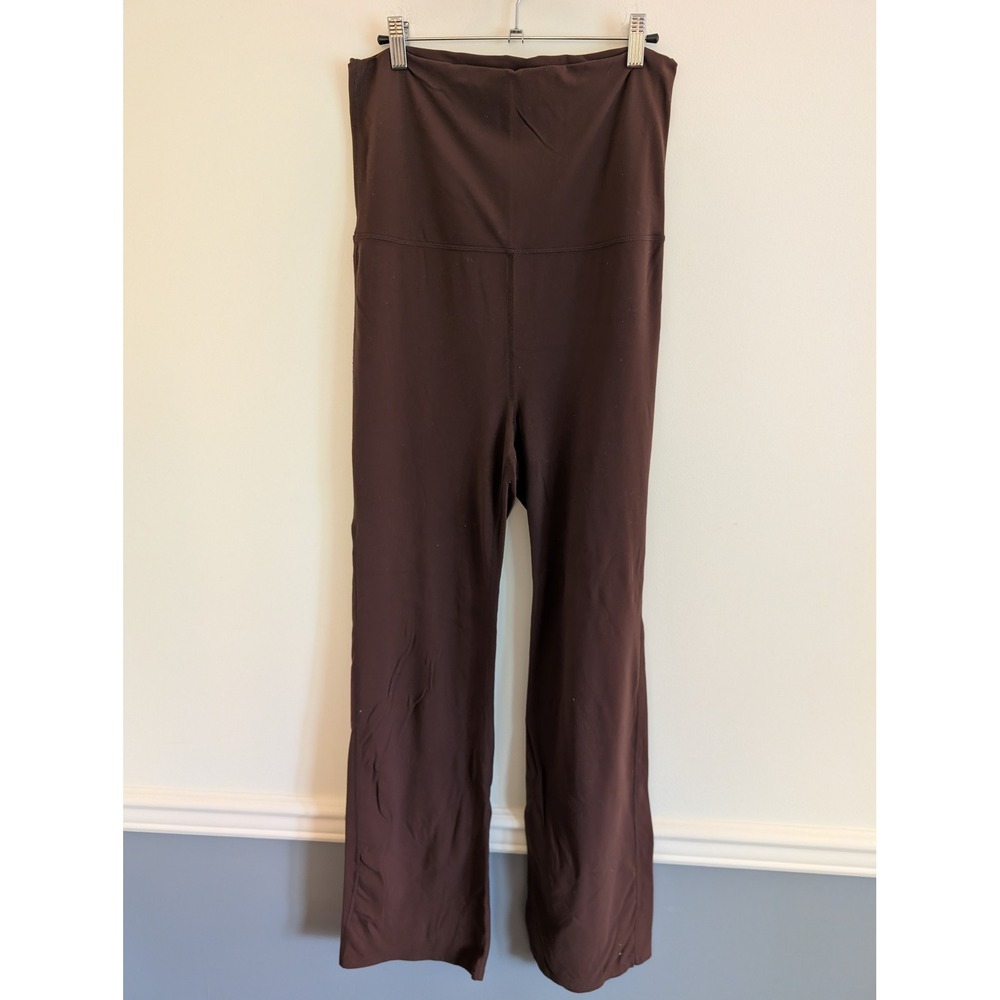 Free People Movement High Rise Foldover Flare Leggings Brown Activewear Pants